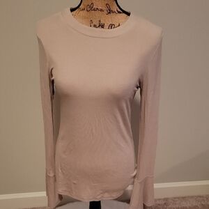 Elegant Beige Long Sleeve Women's Top
